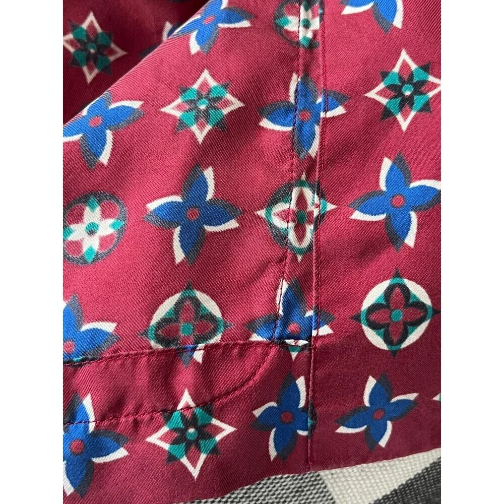 Louis Vuitton Silk Pajama Top Size Italian 38 US 6 Burgundy Luxury‎ Old Money